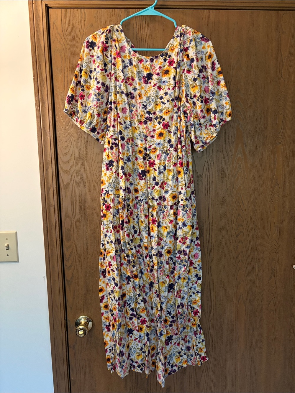 Old Navy Floral Maxi Dress in White, Yellow, Purple
